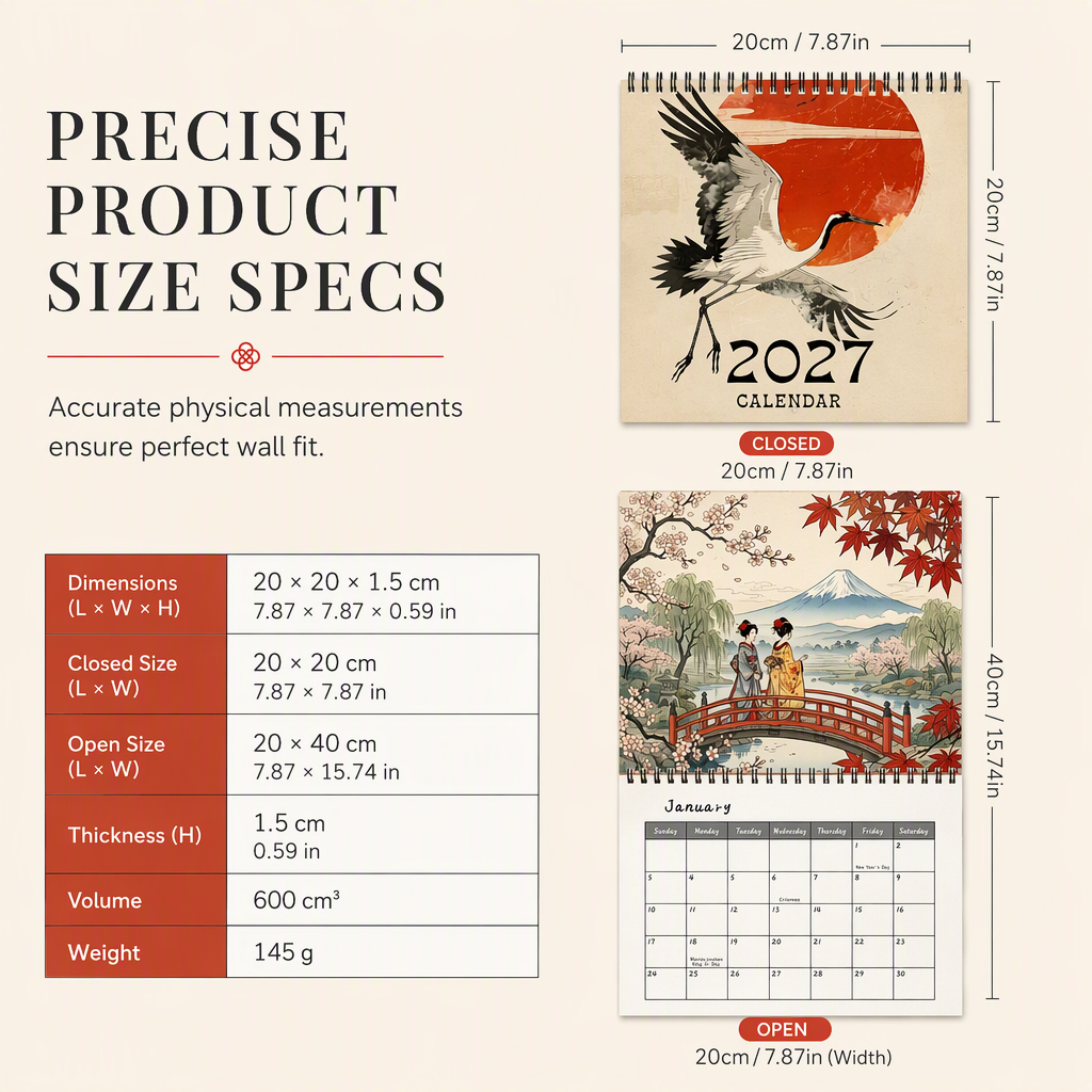 Hanging Wall Calendar for Home and Office