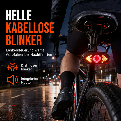 Trådlös cykelblinker & baklykta med signalhorn – Fjärrkontroll för cykel