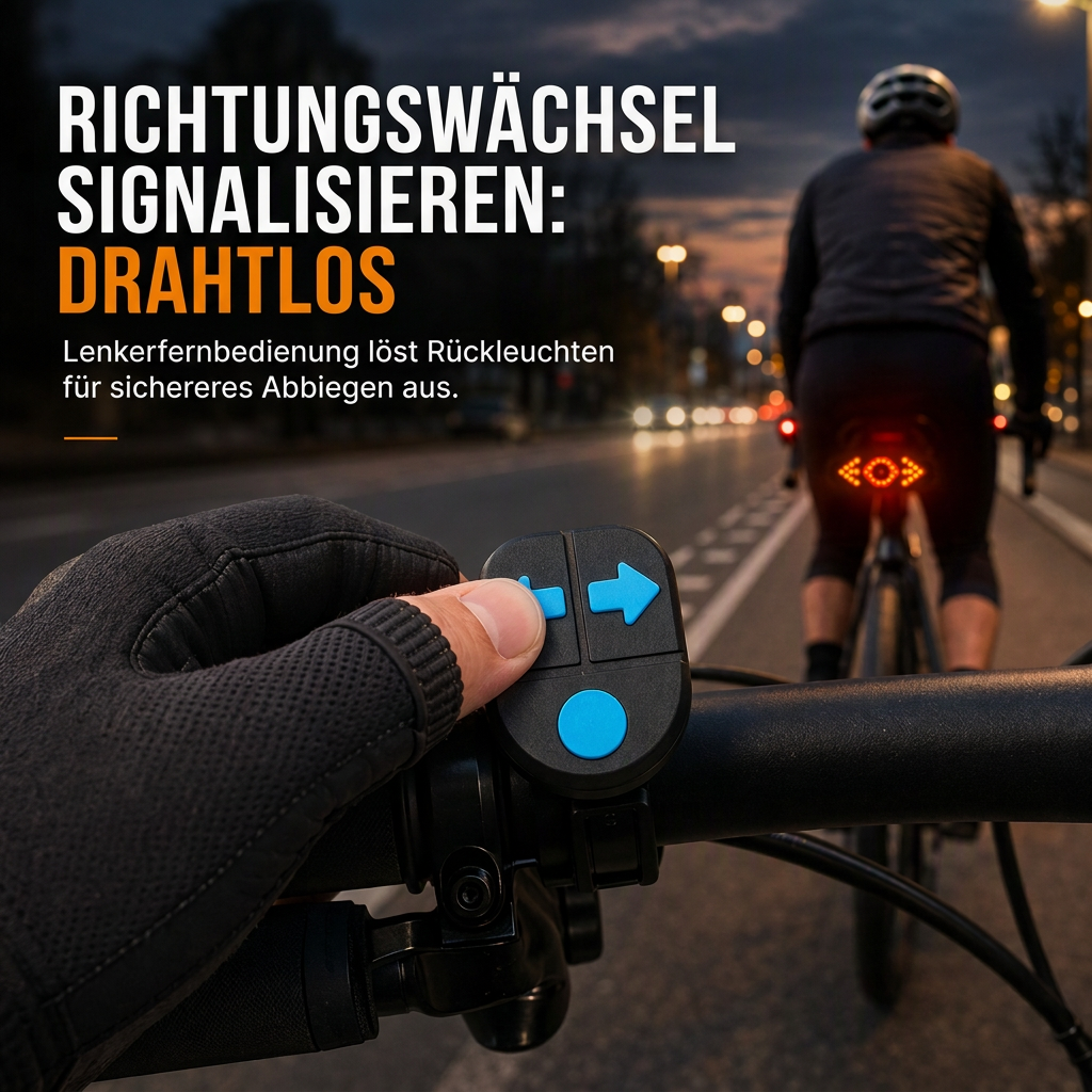 Trådlös cykelblinker & baklykta med signalhorn – Fjärrkontroll för cykel