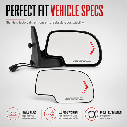 ⏳Tidsbegränsat erbjudande: 50% RABATT⏰Uppvärmt sidospegelglas med integrerad LED-blinkers🚗⬅️➡️