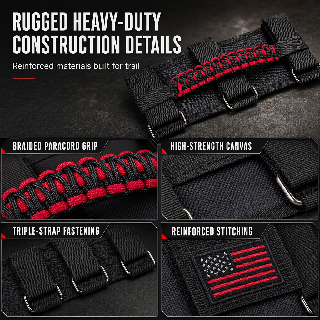 🚗 50% RABATT! ✨ Halkfritt Paracord Handtag för Tak & Störtbåge – Perfekt för Off-Road & SUV 🛠️