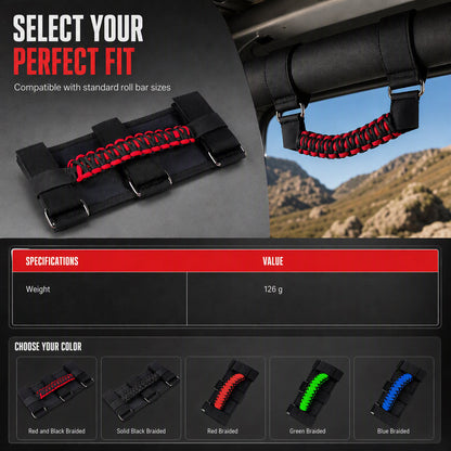 🚗 50% RABATT! ✨ Halkfritt Paracord Handtag för Tak & Störtbåge – Perfekt för Off-Road & SUV 🛠️