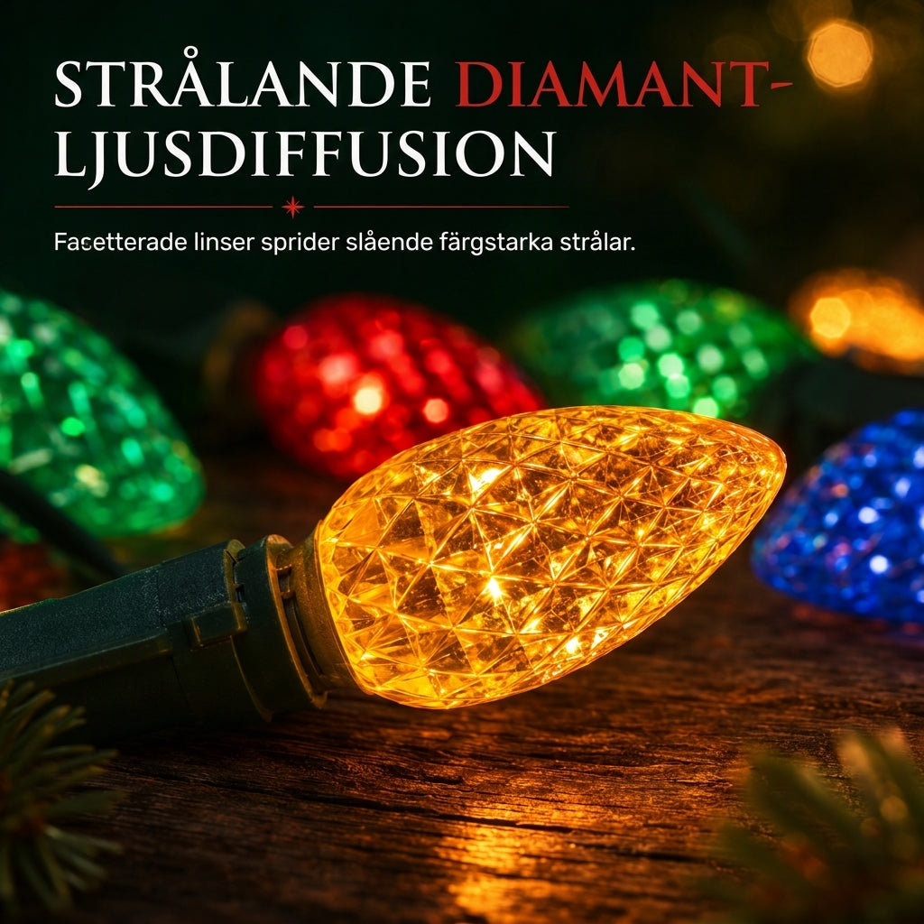 Batteridrivna jordgubbsljus med 8 ljuslägen för jul- och halloween-dekoration samt trädgårds- och gårdsdekoration