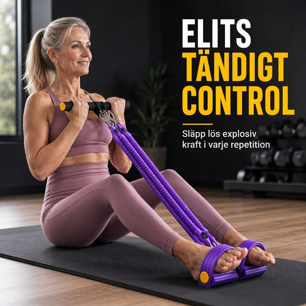 Mångsidigt pedalresistansband med elastisk dragsnöre för träning av mage, hemträning, yoga och pilates, fitness för män och kvinnor