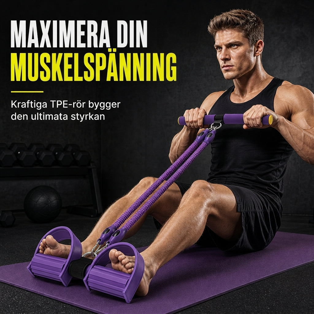 Mångsidigt pedalresistansband med elastisk dragsnöre för träning av mage, hemträning, yoga och pilates, fitness för män och kvinnor