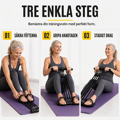 Mångsidigt pedalresistansband med elastisk dragsnöre för träning av mage, hemträning, yoga och pilates, fitness för män och kvinnor