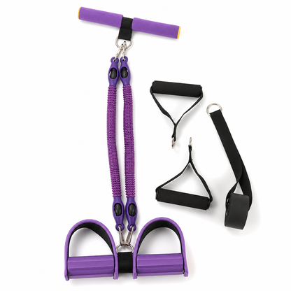 Mångsidigt pedalresistansband med elastisk dragsnöre för träning av mage, hemträning, yoga och pilates, fitness för män och kvinnor