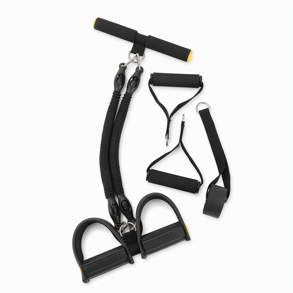 Mångsidigt pedalresistansband med elastisk dragsnöre för träning av mage, hemträning, yoga och pilates, fitness för män och kvinnor