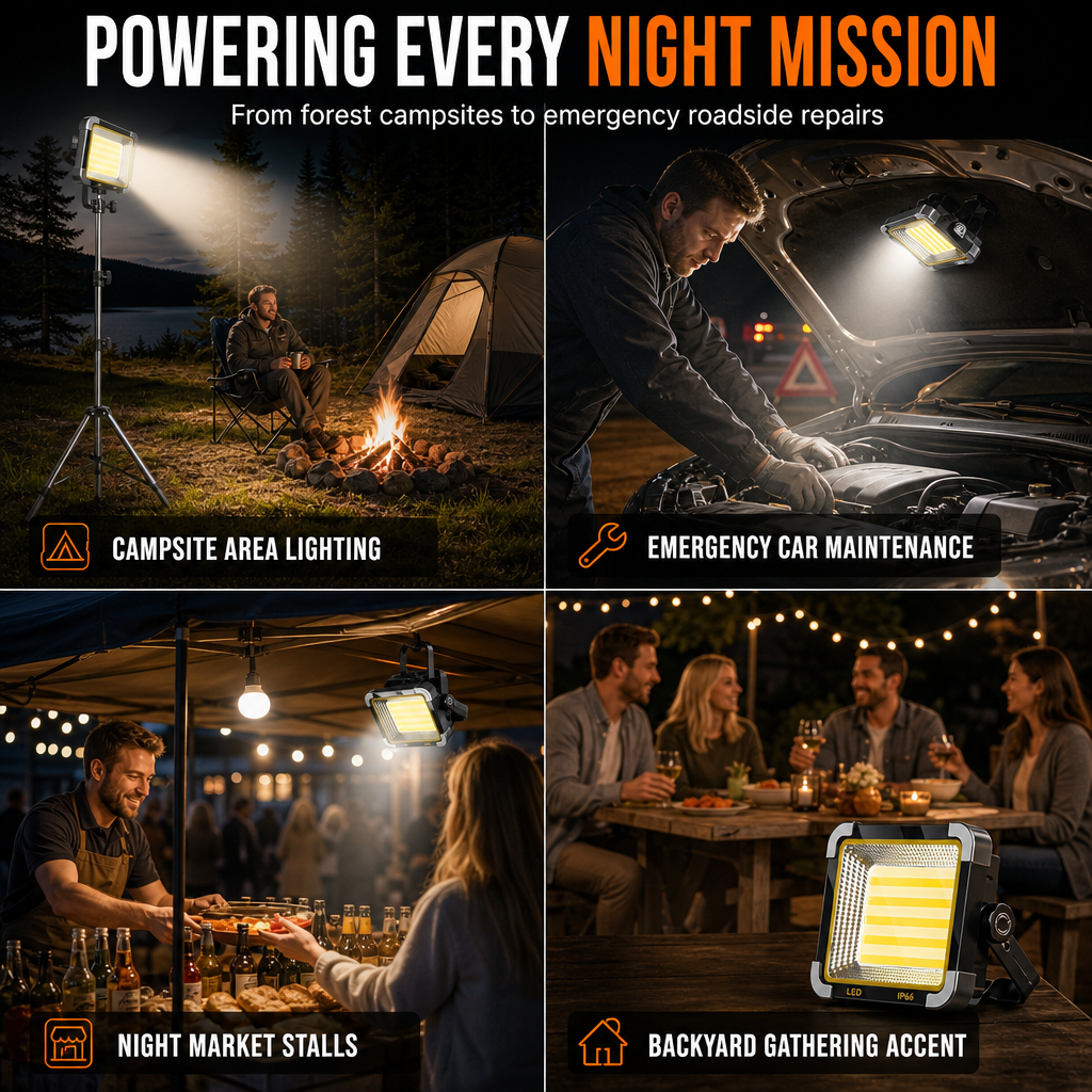 🔥⏰ NYHET! ☀️ Uppladdningsbar solcellsdriven LED-campinglampa – Superstark bärbar nödlampa för utomhusbruk & arbete ✨