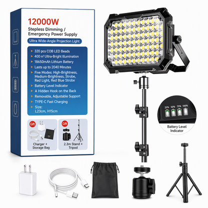 🔥⏰ NYHET! ☀️ Uppladdningsbar solcellsdriven LED-campinglampa – Superstark bärbar nödlampa för utomhusbruk & arbete ✨