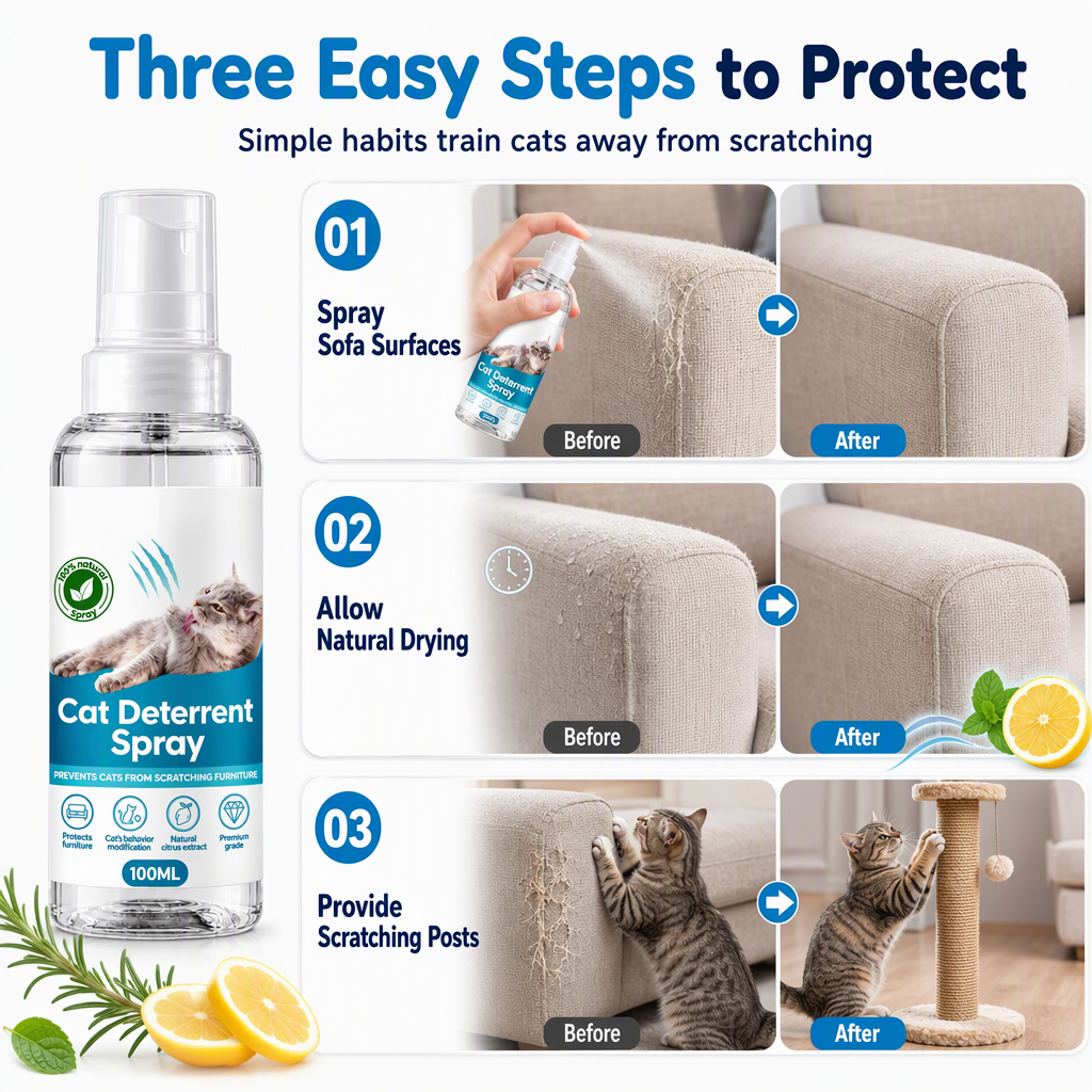 ✨Spray mot kattklösningar｜Mild formula – säg adjö till kattklösningar på soffan! 🐱