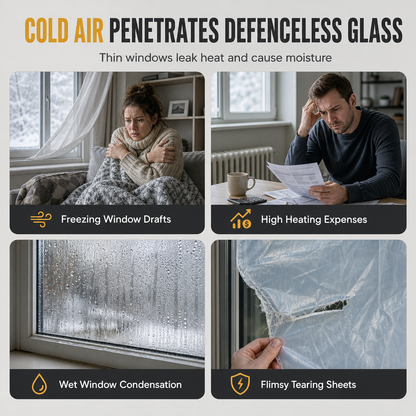🏠 50 % RABATT NU! ❄️ Termiskt isolerat fönstergardin i grafen – vattentätt ytlager & rullbar design för vintertäta fönster 🔥