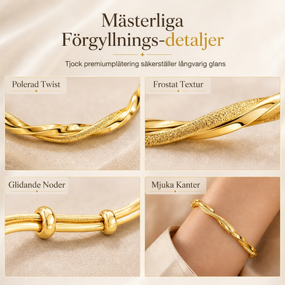 🌟 Oändlig Mobius-vriden armring – len glidande justerbar lås & dubbel texturerad premiumglans 💫