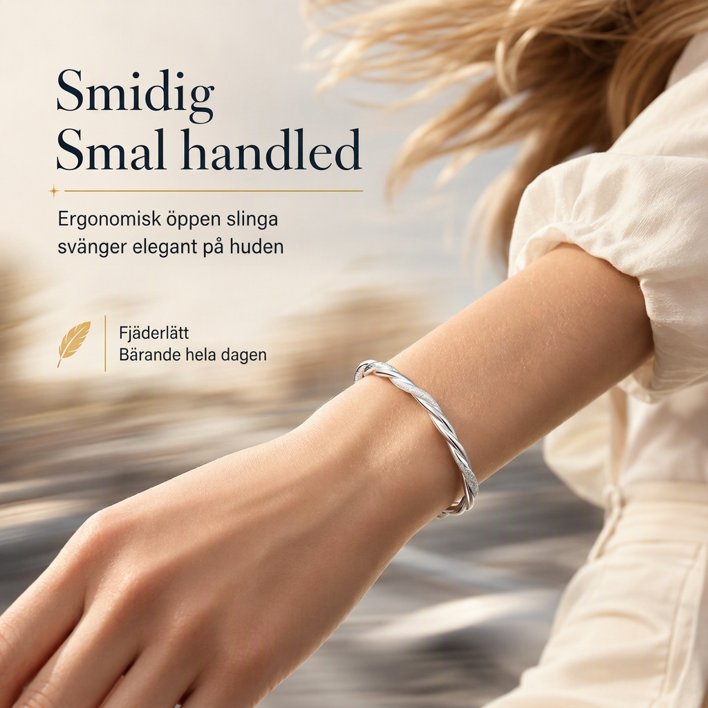 🌟 Oändlig Mobius-vriden armring – len glidande justerbar lås & dubbel texturerad premiumglans 💫