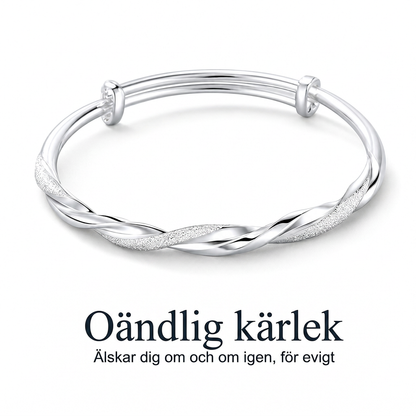 🌟 Oändlig Mobius-vriden armring – len glidande justerbar lås & dubbel texturerad premiumglans 💫