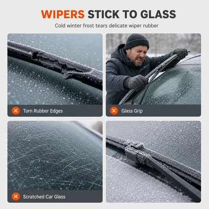 🚗❄️50% RABATT! 2-pack vindrutetorkarskydd av plast, förhindrar att torkarna fryser fast på vintern ✨