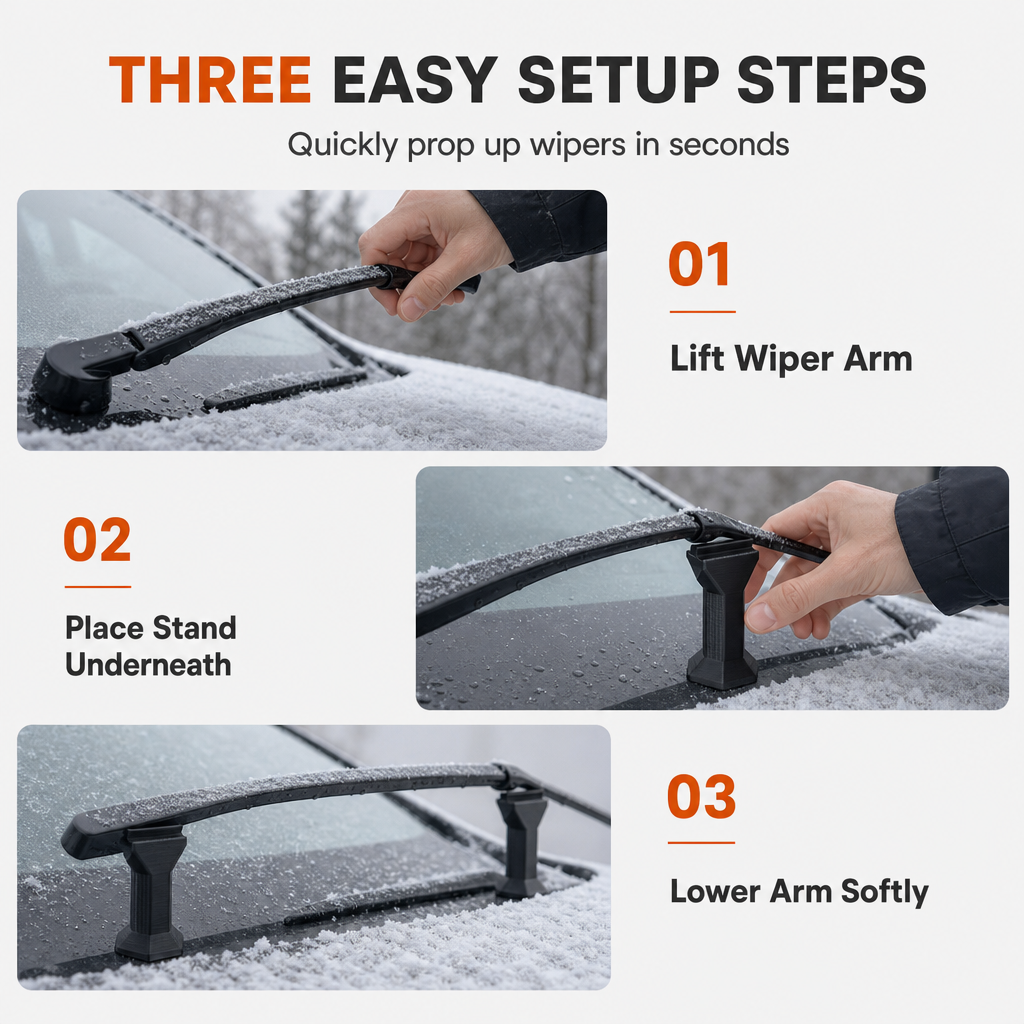 🚗❄️50% RABATT! 2-pack vindrutetorkarskydd av plast, förhindrar att torkarna fryser fast på vintern ✨