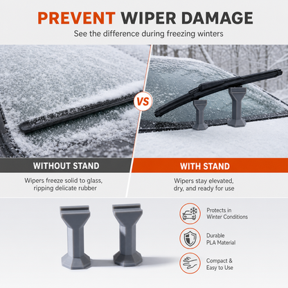 🚗❄️50% RABATT! 2-pack vindrutetorkarskydd av plast, förhindrar att torkarna fryser fast på vintern ✨