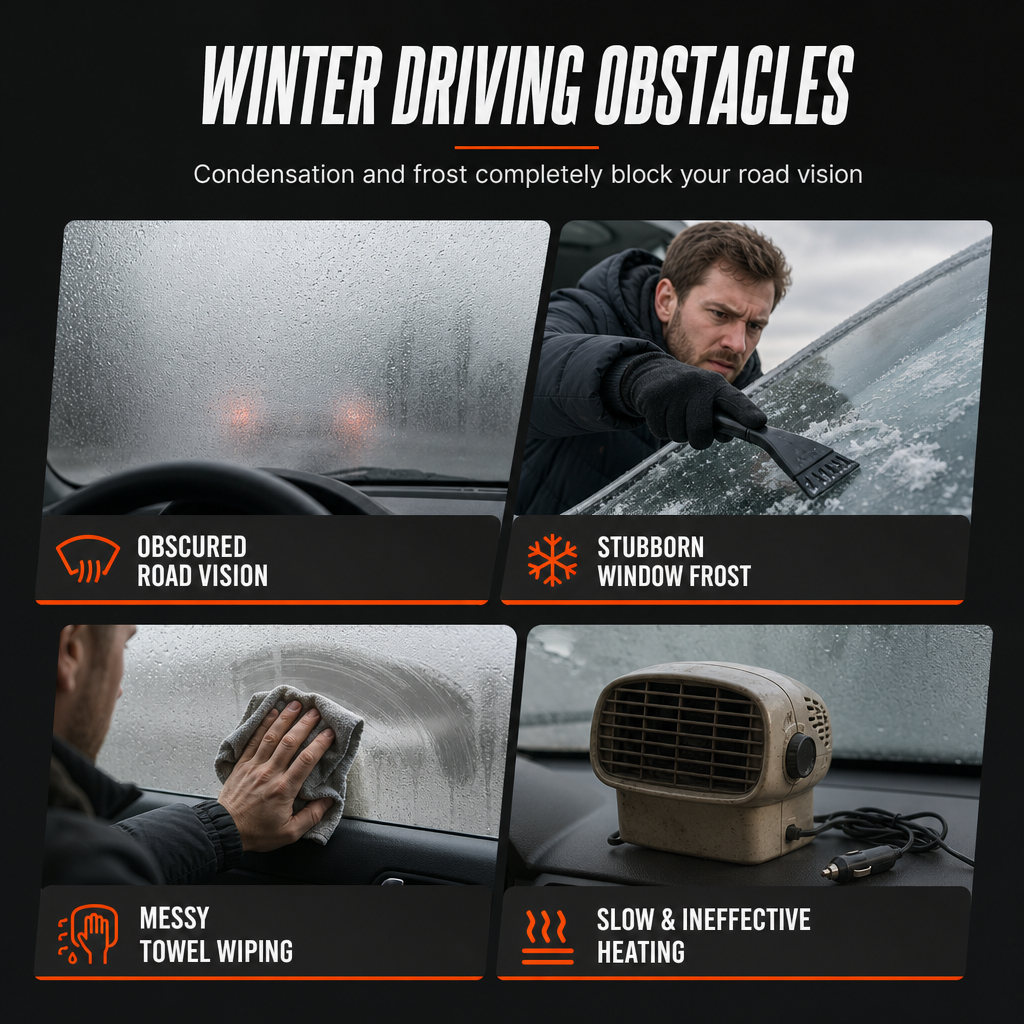📢📢 50 % RABATT!! ⏰ Bärbar 12V bilvärmare och defroster för vindrutan