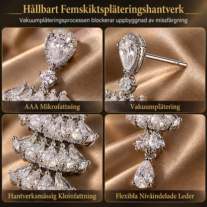📢📢 50% RABATT!! ⏰S925 sterling silver fjäderörhängen med mikro-zirkoner, elegant set för damer ✨