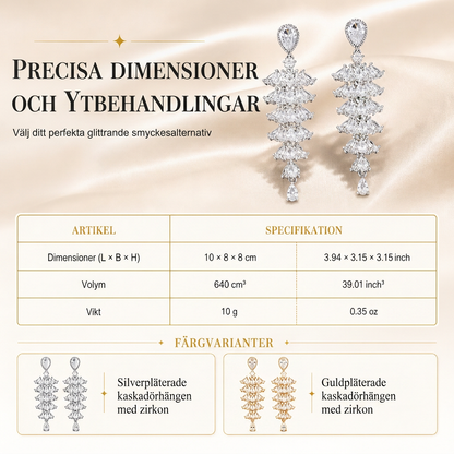 📢📢 50% RABATT!! ⏰S925 sterling silver fjäderörhängen med mikro-zirkoner, elegant set för damer ✨