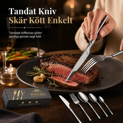🍴 Bestickset i rostfritt stål – 24 delar