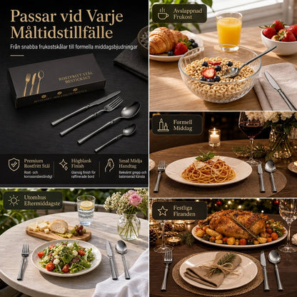 🍴 Bestickset i rostfritt stål – 24 delar