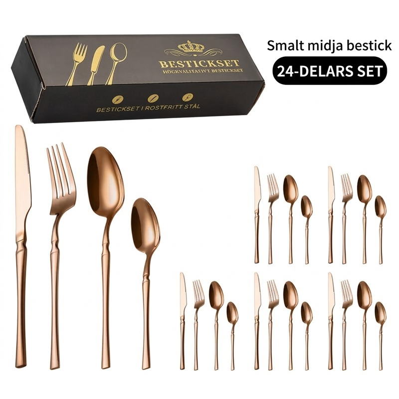 🍴 Bestickset i rostfritt stål – 24 delar