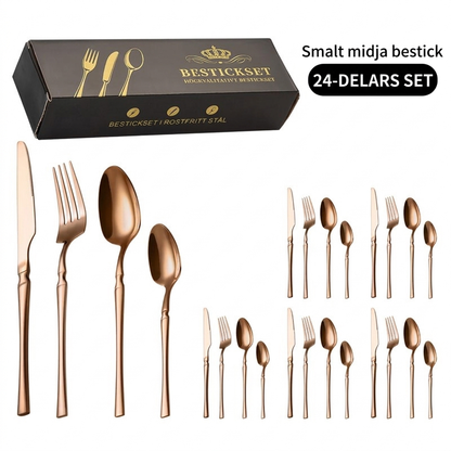 🍴 Bestickset i rostfritt stål – 24 delar
