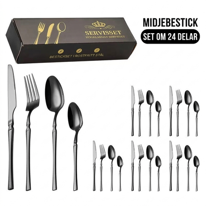 🍴 Bestickset i rostfritt stål – 24 delar