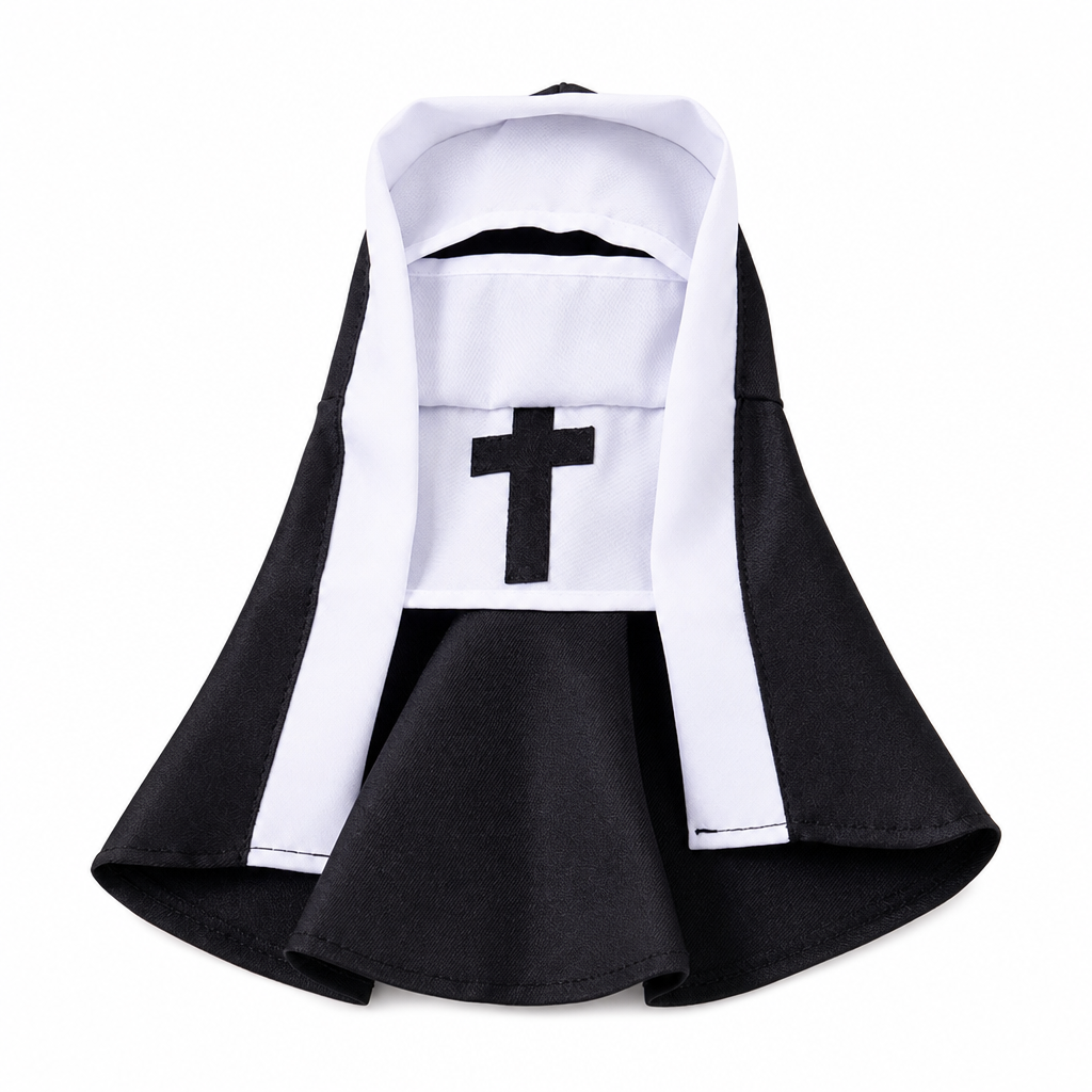 ⏳ Tidsbegränsat erbjudande: 50% RABATT ⏰ Rolig nunnedräkt för husdjur – Cosplaydräkt och fotorekvisita för katter och små hundar 🐱✝️
