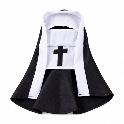 ⏳ Tidsbegränsat erbjudande: 50% RABATT ⏰ Rolig nunnedräkt för husdjur – Cosplaydräkt och fotorekvisita för katter och små hundar 🐱✝️
