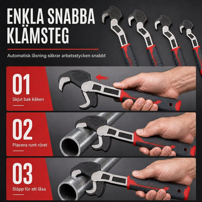 Mångfunktionell låsbar justerbar skiftnyckel, snabbinställningsbart universellt handverktyg