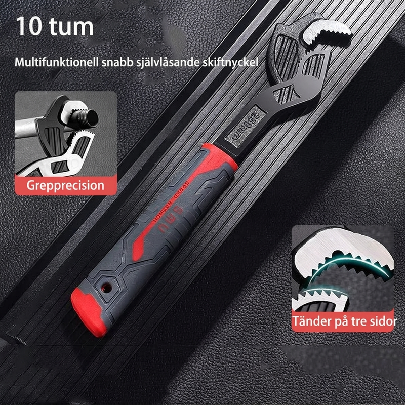 Mångfunktionell låsbar justerbar skiftnyckel, snabbinställningsbart universellt handverktyg
