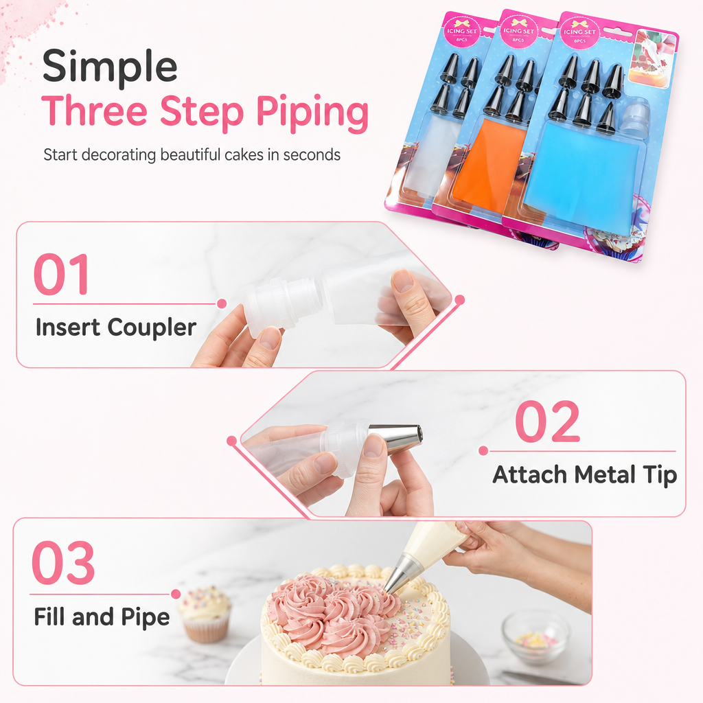 Multi-Shape Cake Decorating Piping Tips Set