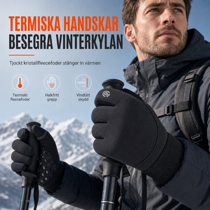 🧤 50 % RABATT NU! ❄️ Vattentäta vinterhandskar med pekskärm – fleece, silikon & flera lager för cykling och utomhusbruk 🚴