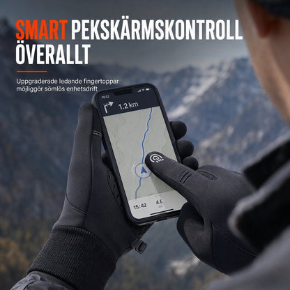 🧤 50 % RABATT NU! ❄️ Vattentäta vinterhandskar med pekskärm – fleece, silikon & flera lager för cykling och utomhusbruk 🚴