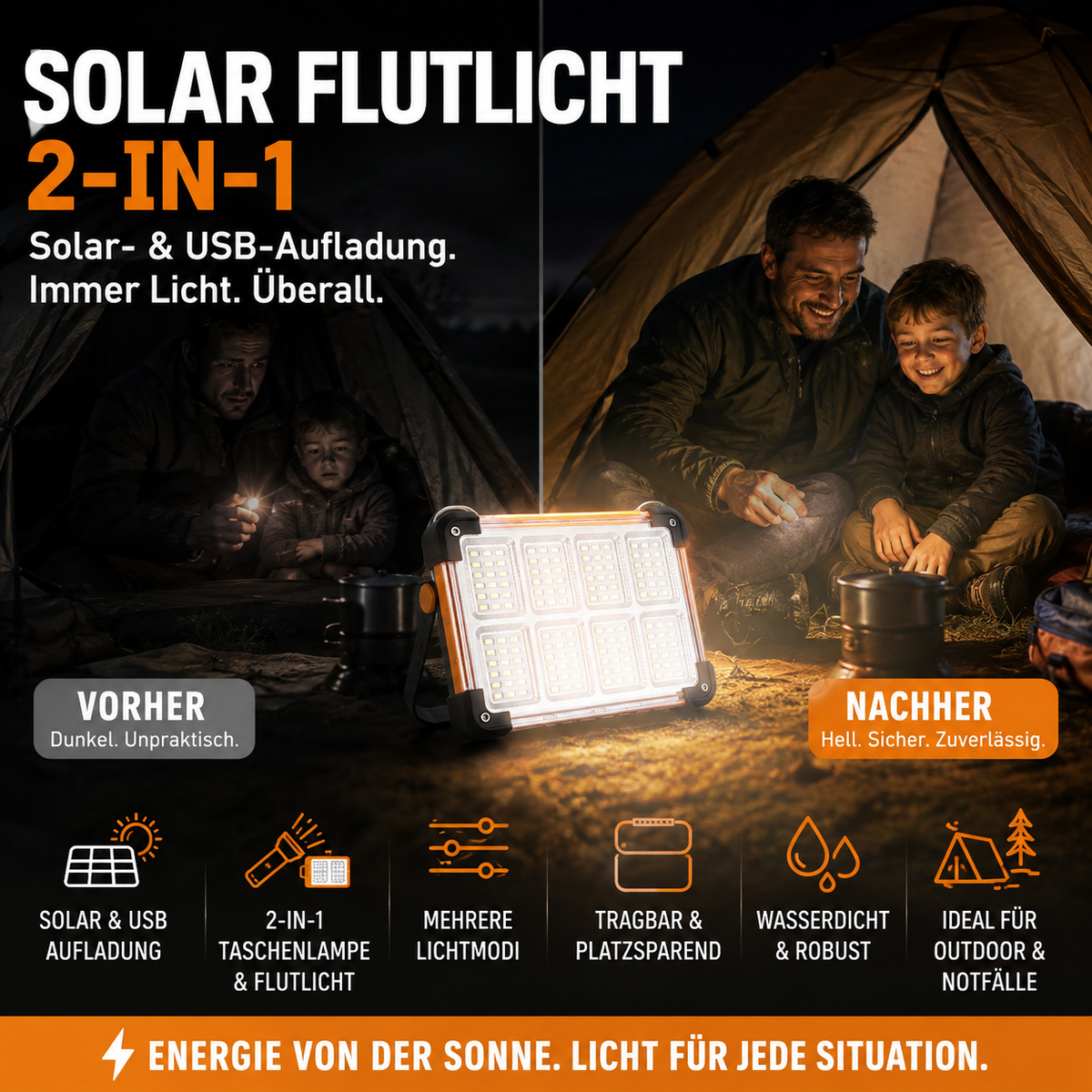 Solar Powered Portable Handheld Lantern