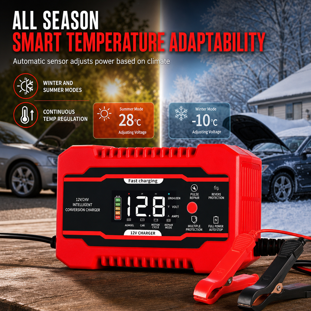 Smart 12V 6A Batteriladdare och Pulsladdare för Bil & Motorcykel