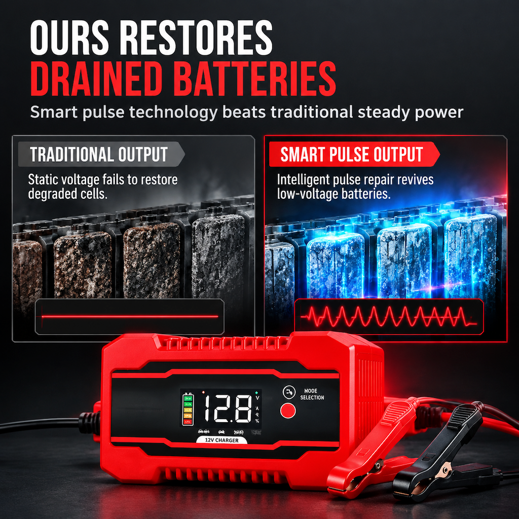 Smart 12V 6A Batteriladdare och Pulsladdare för Bil & Motorcykel
