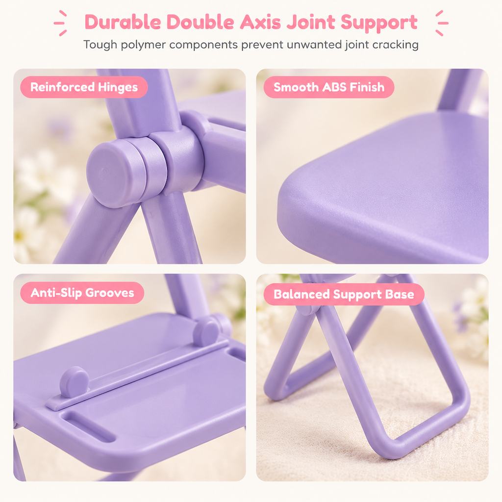 Cute Chair Shaped Cell Phone Stand Creative Desktop Holder and Decorative Ornament for Dormitory