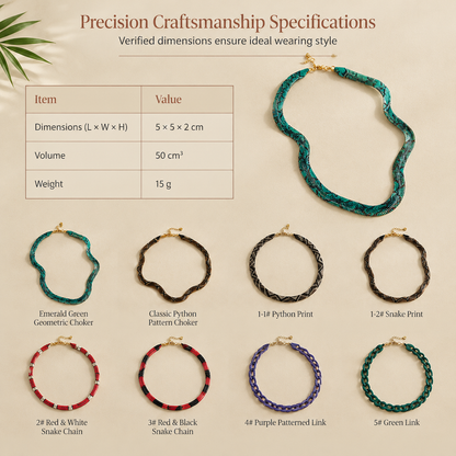 Vintage ormmönstrat geometriskt statement-halsband