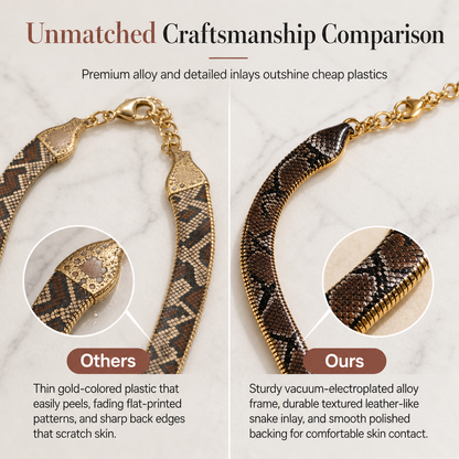 Vintage ormmönstrat geometriskt statement-halsband