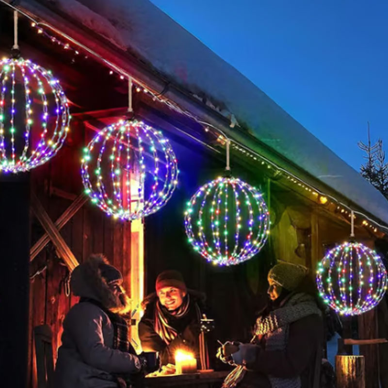 🔮 50% RABATT NU! Hängande LED-klotdekoration – elegant klotdesign, 360° ljus & hopfällbar – perfekt för uteplats, trädgård och fest ✨