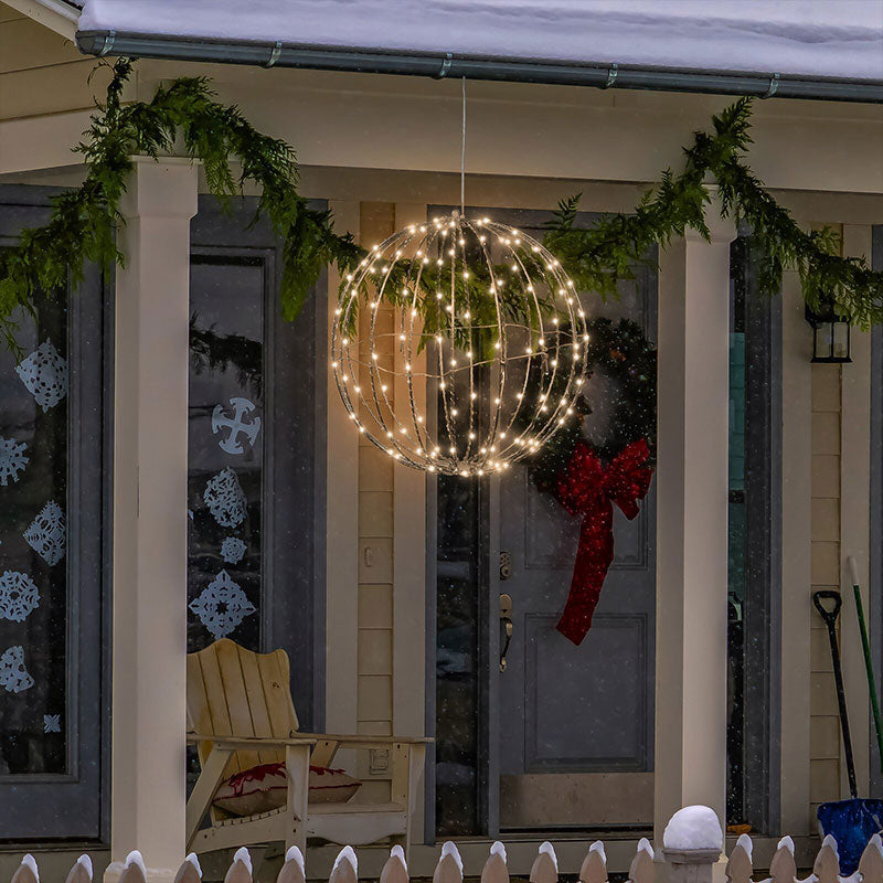 🔮 50% RABATT NU! Hängande LED-klotdekoration – elegant klotdesign, 360° ljus & hopfällbar – perfekt för uteplats, trädgård och fest ✨