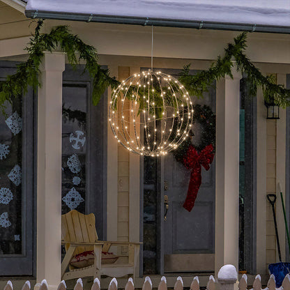 🔮 50% RABATT NU! Hängande LED-klotdekoration – elegant klotdesign, 360° ljus & hopfällbar – perfekt för uteplats, trädgård och fest ✨