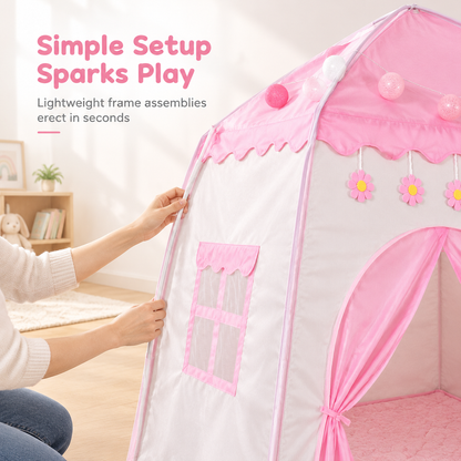 🏰💖✨ Lektält för barn inomhus | Prinsesslott och myskoja för småbarn