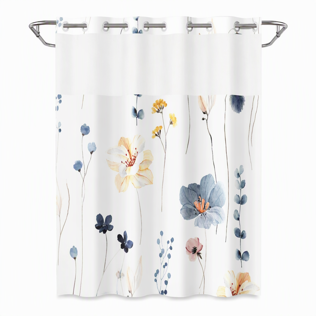 📢📢 50% RABATT🌸Vattentät Duschdraperi med Blommönster