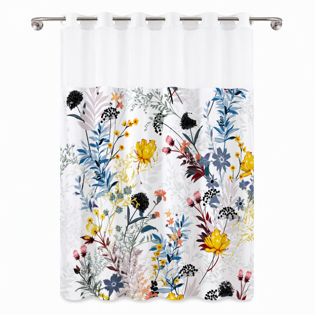 📢📢 50% RABATT🌸Vattentät Duschdraperi med Blommönster