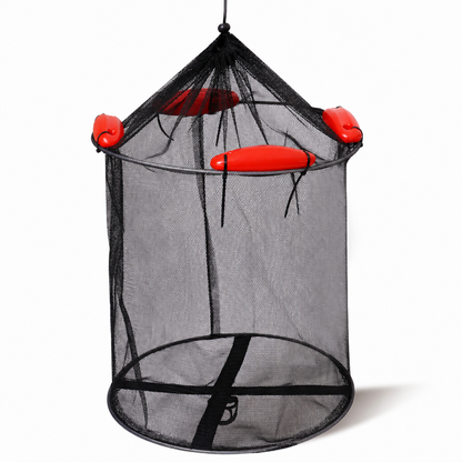 🎣 50% RABATT! 🐟 Flytande Sammanfällbart Fiskförvaringsnät – Antitrassel & Belagt för Havsfiske ✨